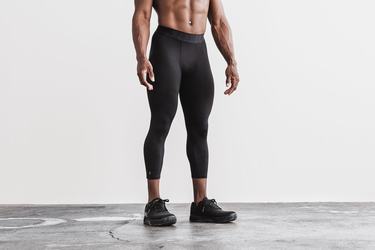 Nobull 3/4 Compression Men's Tights Black | Australia (OG3072)
